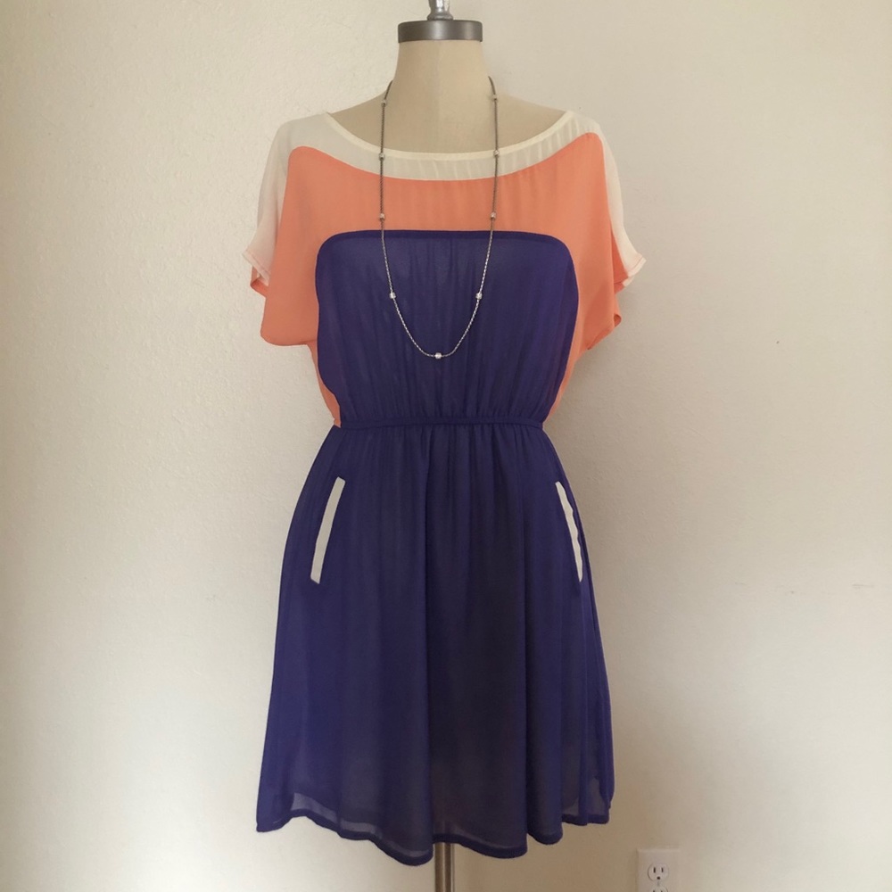 Purple, Orange, and White S Mini Dress